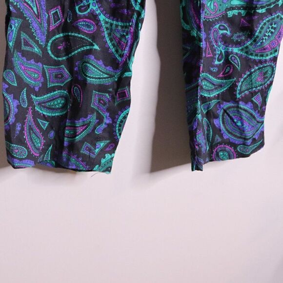 Vintage 1980's High Waist Paisley Tapered Leg Pants - Picture 2 of 10